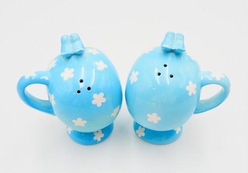 Napco Miss Cutie Pie Blue Salt & Pepper Shakers #43510/BL Vintage - Picture 6 of 14