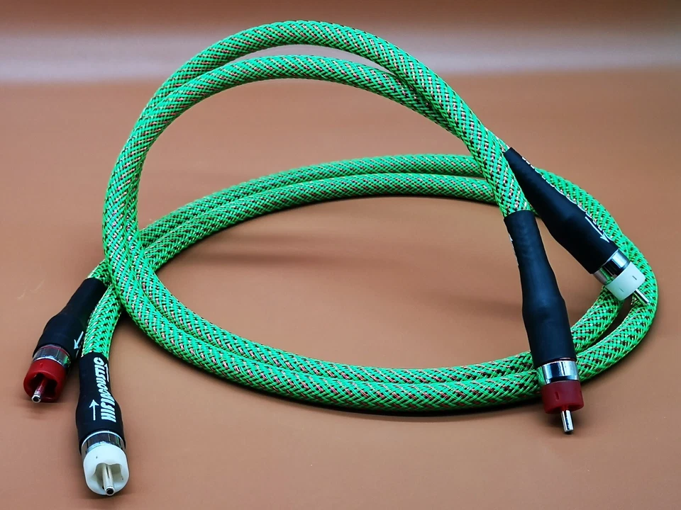 1Pair 5N Pure Copper Silver RCA Audio Cable Interconnect Wire - Image 4 of 4