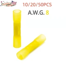 10/20/50PCS Heat Shrink Butt Splice Wire Connector Terminals 8 AWG Gauge