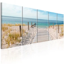 BEACH Canvas Print Framed Wall Art Picture Photo Image c-A-0107-b-m