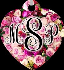 Personalized Custom Monogrammed Initials Red Rose Roses Metal Heart Necklace NEW