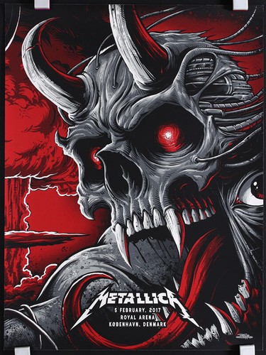 Metallica 2017 Royal Arena Copenhagen Denmark Poster Brandon Heart signed #d - Picture 2 of 2