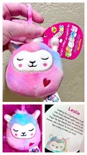 Squishmallows Leslie Rainbow Tie-dyed Llama Plush Kelly Toy Clip Stuffed Animal