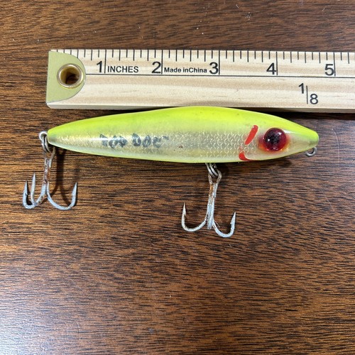 Esca da Pesca Top Dog Topwater Articoli Sportivi Esche Usata Giallo Neon Verde - Foto 3 di 3