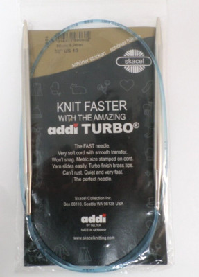 Addi Turbo Circular Needles 32'' US 10 Brass Tips Skacel Made in Germany
