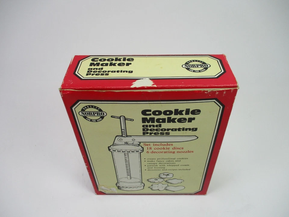 PRENSA DECORATIVA Y PARA HACER GALLETAS NORPRO VINTAGE CON DISCOS Foto 2 de 4