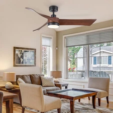 CO-Z 54" Modern Ceiling Fan 3-Blade Reversible Motor with Light & Remote Control