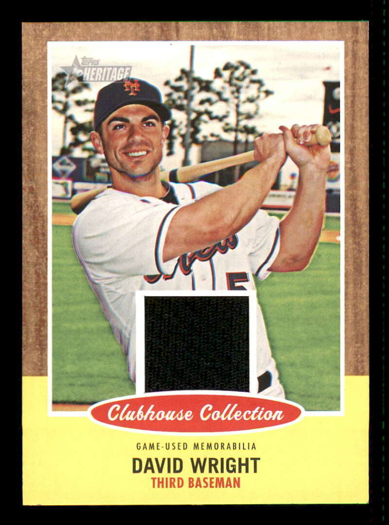 2011 Topps Heritage Clubhouse Relic DW David Wright Mets Jersey Black b