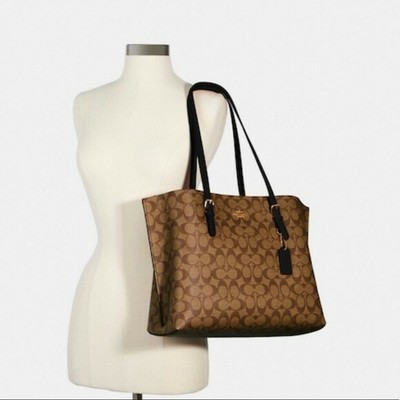 coach mollie tote in signature canvas