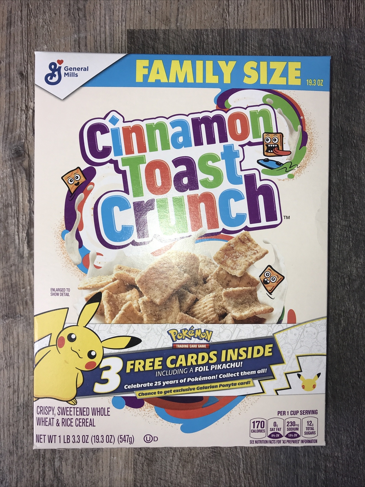 Pokémon 25th Anniversary Pack Cinnamon Toast Crunch Cereal Possible Pikachu  Foil 16000122536 | eBay