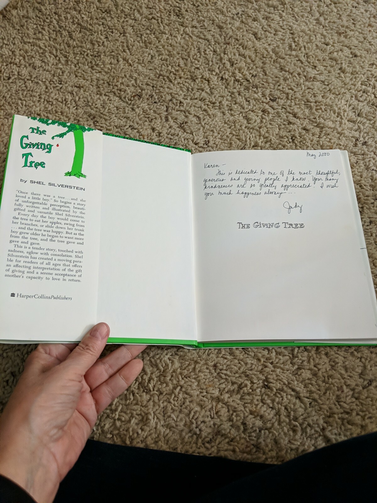 FILA 1964 The Giving Tree Shel Silverstein Harper & Row Dust Jacket