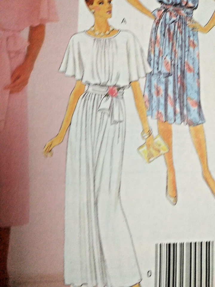 Dress Tie Belt Slip Scarf B 8 10 12 McCalls 9427 Sewing Pattern UC 80s Capelet - Image 3 of 4