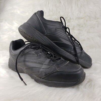 TREDSAFE Black Work Shoes Oil Slip Resistant Mens Size US 10 EUR 43