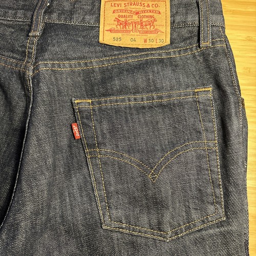 Levi's 525 100% Cotton Denim Jeans 30x30 Flared/ Bootcut Leg Dark Wash - Picture 9 of 13