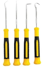 New 4pc Mini Pick & Hook Set w / Dual Colored Handle & Hardened Tip  #10253HS