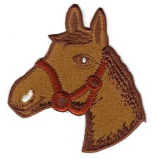 HORSE HEAD Iron On Patch Western Horseback Horses