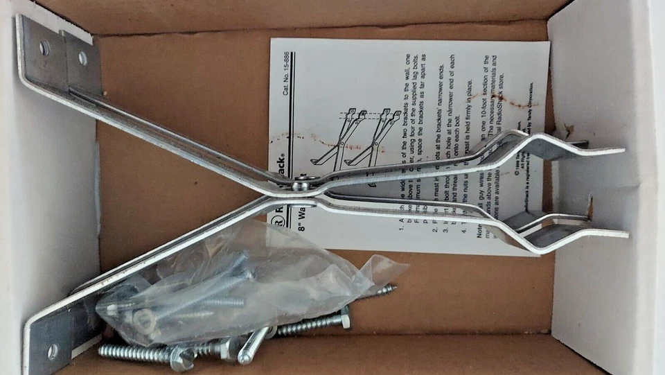 Kit de montagem na parede mastro de antena Radio Shack novo na caixa 15-886 (a-13) - Imagem 4 de 4