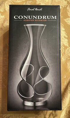 Final Touch Glass L'Grand Conundrum Aerator Wine Decanter 12.7oz 375ml WDA600