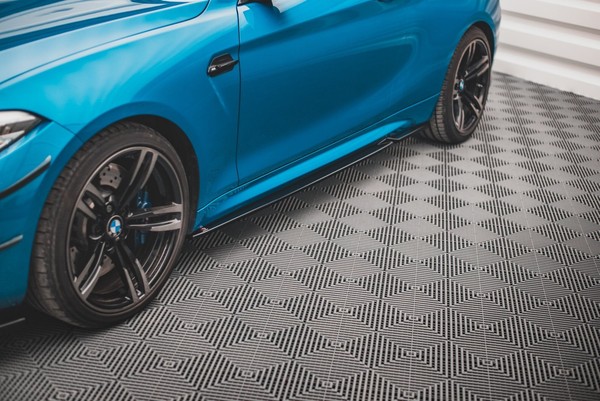 Maxton Design Seitenschweller Ansatz (Paar) V.2 Passend FüR BMW M2 F87 Schwarz H-image