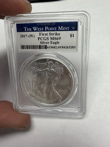 2017 (W) Silver Am Eagle $1 - PCGS MS69 - Struck at West Point -First Strike