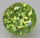 0.61 Carat Lemon Green VS2 Round Brilliant Natural Enhanced Diamond 5.35mm VIDEO