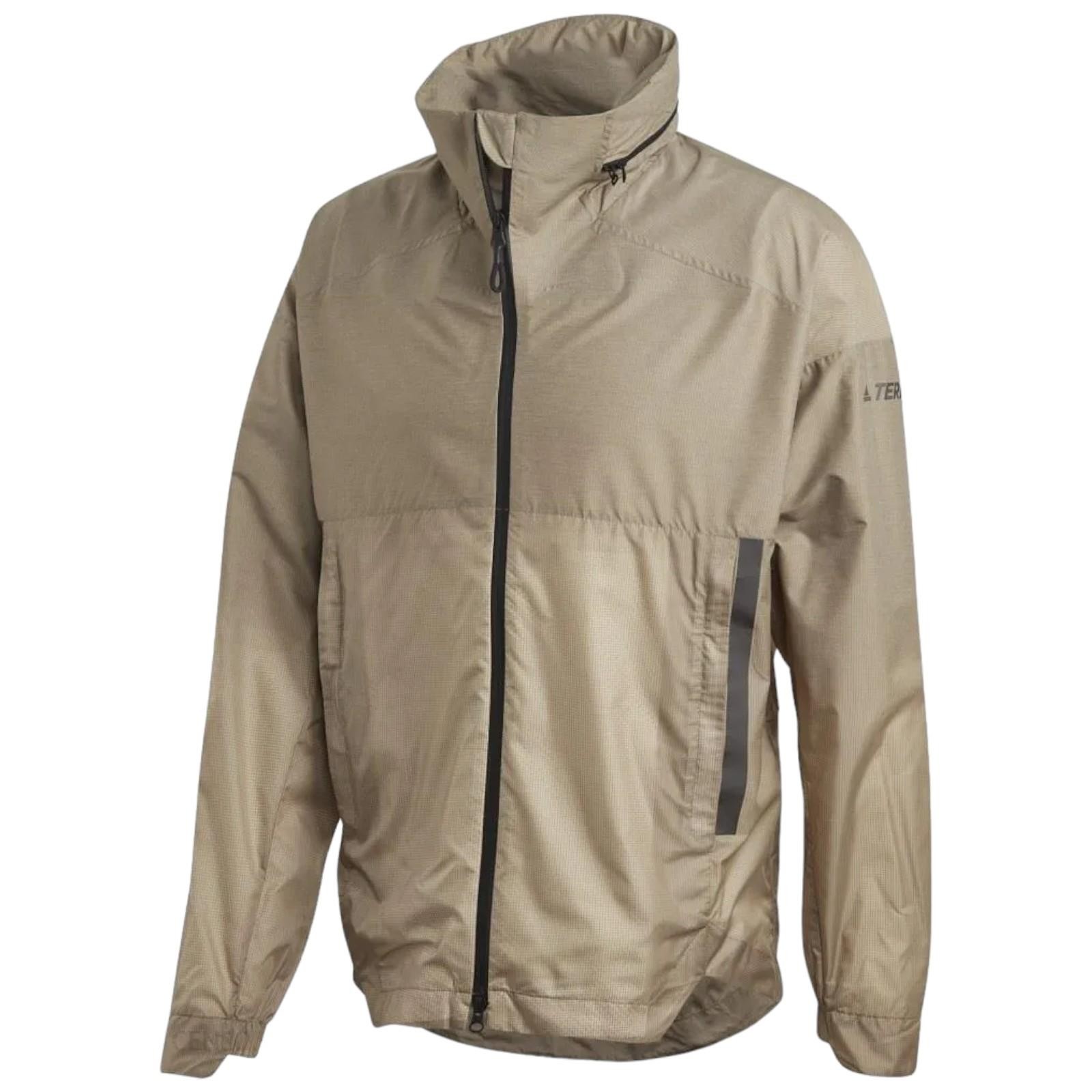 Chaqueta Cortaviento Impresa De Running Adidas Para Hombre Terrex Trail Beige
