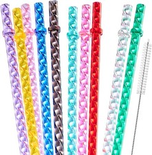 10-Pack 11" Reusable Swirl Straws - Crystal Replacement for Stanley & Yeti New