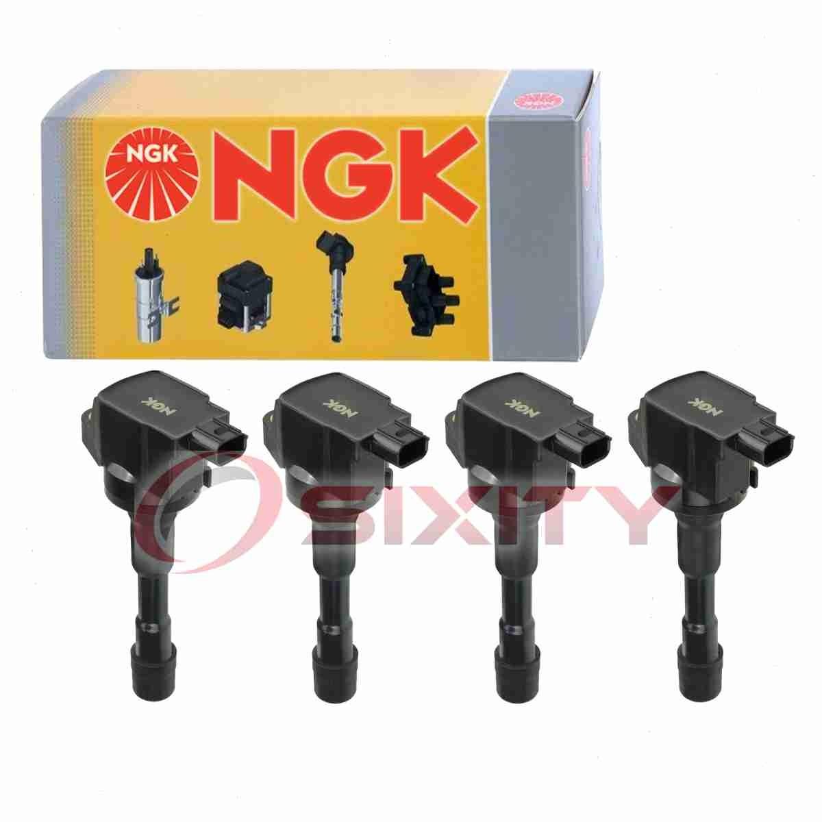 4 pc NGK Front Ignition Coils for 2012-2015 Honda Civic 1.5L L4 Spark Plug cy