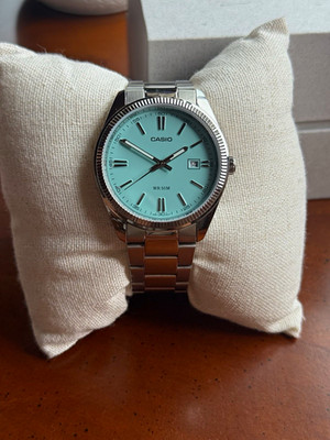 Casio MTP-1302PD Blue Dial Quartz Date Stainless Steel Bracelet 50m WR