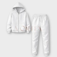 Men's White Causal Leather Tracksuit In Genuine Soft Lambskin Leather Tracksuit