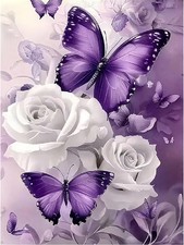 Butterfly Diamond Art Kits for Adults -Flowers Diamond Painting Kits for Adults,