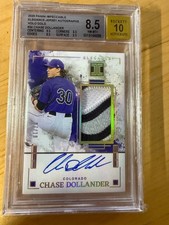 2025 Impeccable #34 Chase Dollander 7/10 Elegance Jersey Auto Holo Gold BGS 8.5