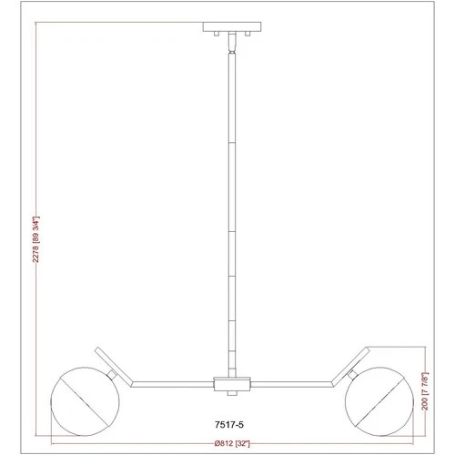 Z-Lite 7517-5BN Realm Sphere Chandelier Brushed Nickel - Picture 8 of 8