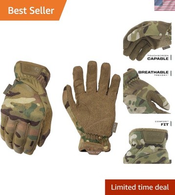 Durable Touchscreen Tactical Gloves - MultiCam Camouflage for All-Day Comfort