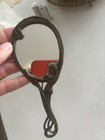 French Antique Bronze Art Nouveau Child's Mirror One Of A Kind Lovely Look — photo 6