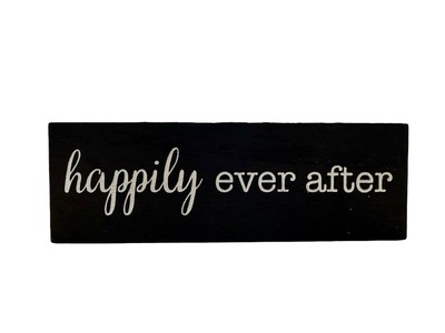Wooden block Happily Ever After home decor sign
