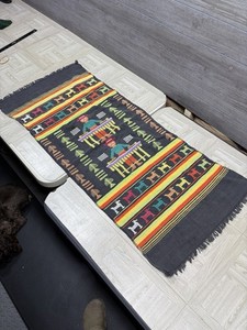 Guatemalan Hand Woven Wall Art Table Runner Tapestry Dog / Alpaca Xylophone