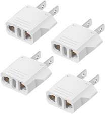 4 Pack European to US Plug Adapter, 220V to 110V Adapter Plug Converter, Travel