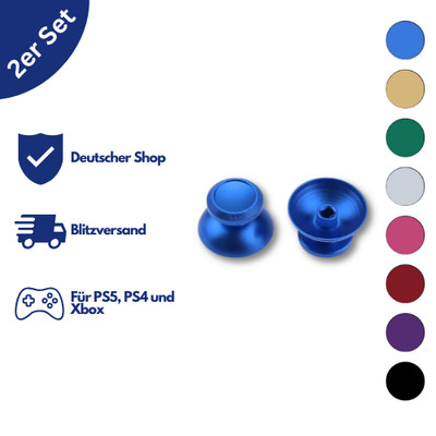 2x Metall Thumbsticks geeignet für PS4 PS5 Xbox Controller Joystick Gamepad Cap