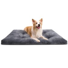 Washable Dog Crate Bed for Extra Large Dogs 41x27in Thick Flannel Gray AntiSlip