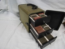VINTAGE FILM PHOTO PICTURE SLIDE 3 DRAWER CASE SLIDES FAMILY VACATION TRAVEL