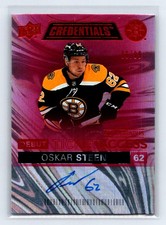 Oskar Steen 2021-22 Upper Deck Credentials Debut Ticket Autographs Red SN #/99