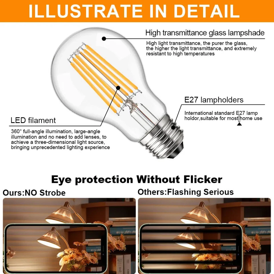 24V 12V Low Voltage LED Bulb Warm White 2700K 6W E27 A19 Light Bulbs Lighting - Image 4 of 4