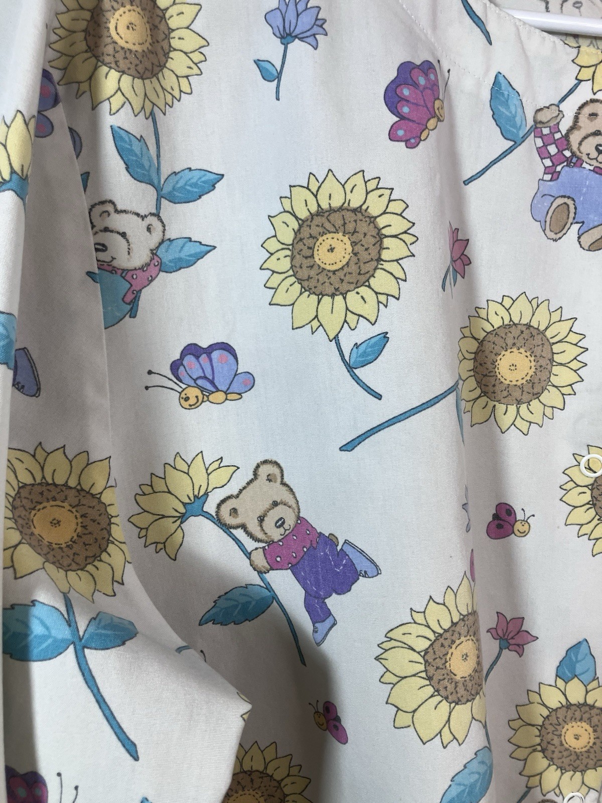 VTG SCRUBS JACKET Simply Basic Large Sunflowers T… - image 2