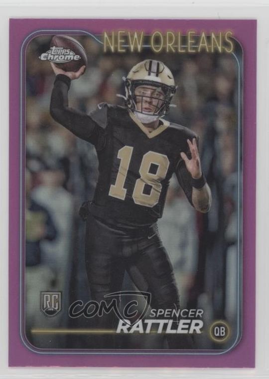 2024 Topps Chrome Rookies Pink Refractor Spencer Rattler #213 Rookie RC 0jm6