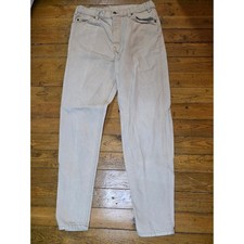 Levis 550 Relaxed Fit Tapered Leg Jeans Mens 36x32 Beige Tan Orange Tab Vintage