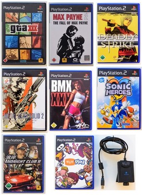 PS2 Spielesammlung 8 Spiele mit Eye Toy Kamera GTA 3 Max Payne BMX MGS 2