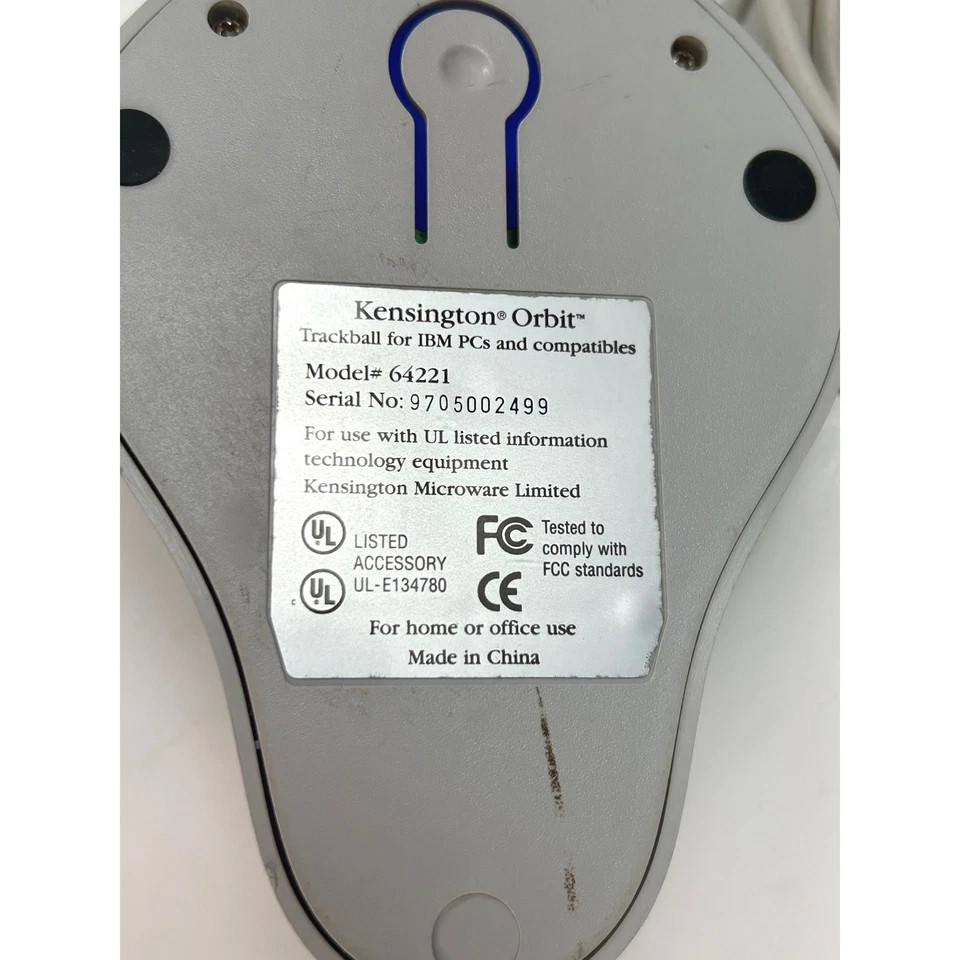 Mouse Trackball Kensington Orbit 64221 puerto serie para IBM PC de colección sin probar Foto 3 de 4