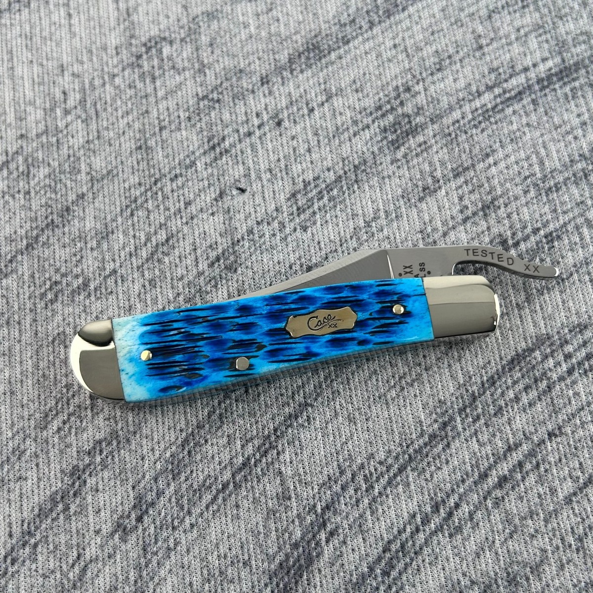 Case XX 51859 Pocket Worn Mediterranean Blue Bone Russlock Pocket