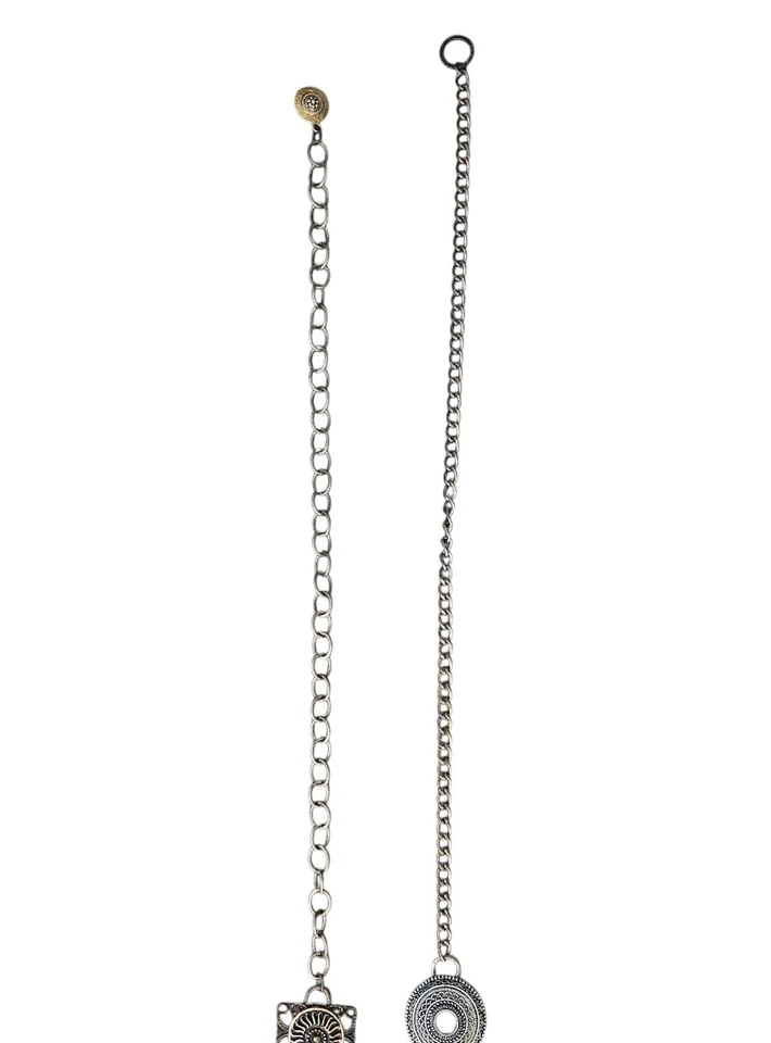 Лот из 2 серебряных и янтарных цепных ремней Chico's Boho Gypsy Festival 40 дюймов и 42 дюйма - Изображение 3 из 4